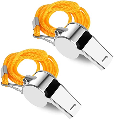 OBKJJ Coach Whistle,35Pack Football Referee Whistle with Lanyard for Emergency Sports Training Referee1 (Silver) (Silver) (Stainless Steel)