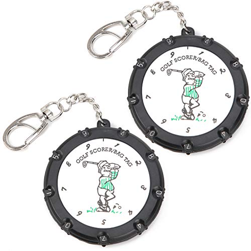 Yosoo Golf Stroke Counter for 18 Holes, Portable Score Keeper with Key Chain, 2 Pack for Men and Women