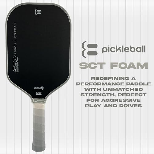 SCT Foam Elongated Pickleball Paddle - T700 Raw Carbon Fiber | Special Carbon-Lined Foam Power Core | Unmatched Power & Reach | Silver Electroplated Edge Guard | Performance Gradient Grip