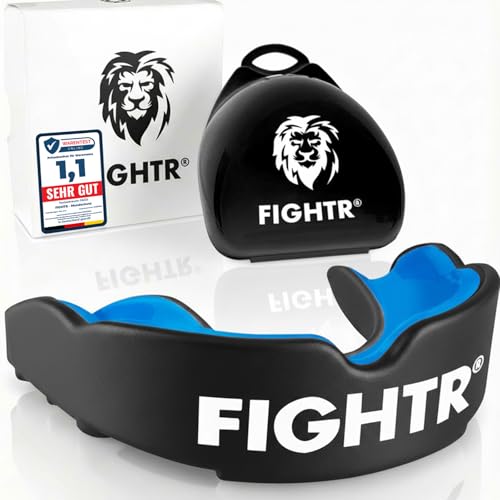 FIGHTR® Premium Mouth Guard - for Excellent Breathing & Easy to fit | Sports Mouth Guard for Boxing, MMA, Football, Lacrosse, Hockey and Other Sports | incl. hygienic Box - color: Sky Blue, size: 1 Set