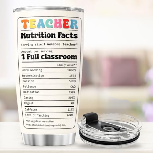 Teacher Appreciation Gift for Women, Inspirational Rainbow Quote 20oz Stainless Steel Insulated Cup, Thoughtful Tumbler for Mentor, Preschool, Kindergarten, Back to School - color: Teacher Life Z8