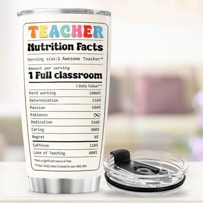 Teacher Appreciation Gift for Women, Inspirational Rainbow Quote 20oz Stainless Steel Insulated Cup, Thoughtful Tumbler for Mentor, Preschool, Kindergarten, Back to School - color: Teacher Life Z8