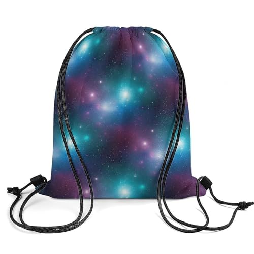 Water Resistant Drawstring Backpack Gym String Bag with Compartment for Yoga Swimming Beach Sports Unisex, Purple Galaxy Blue Bags - color: Picture (515)