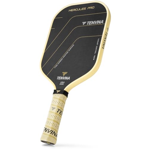 TENVINA Pickleball Paddles, Thermoformed T700SC Carbon Fiber Pickleball Paddle, Pickle Ball Paddle USAPA Approved with Dominant Power and Larger Sweet Spot - color: PRO-Carbon-Elongated-16MM Control