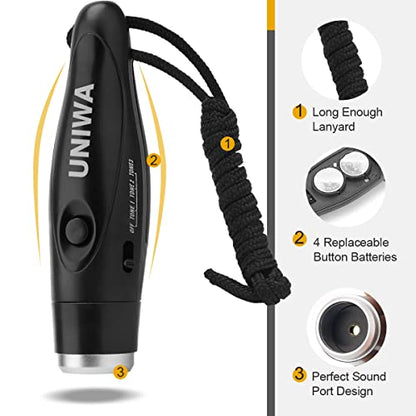 Electronic Whistle, 4 Pack Handheld Electronic Whistles Electric Whistle with Lanyard Three Tone Distinct High Volume Outdoor Sport Whistle for Coaches, Referees, P.E. Teacher