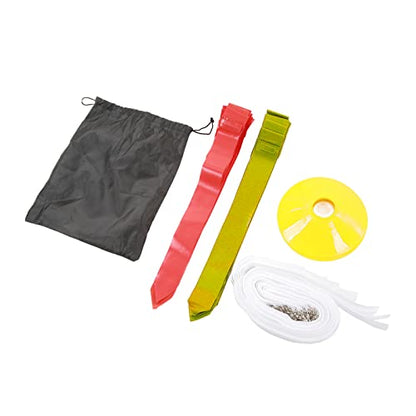 Flag Football Belt Set - 14 Adjustable Nylon Belts 42 Detachable PVC Flags 12 Training Cones for Team Sports - color: Red and Yellow