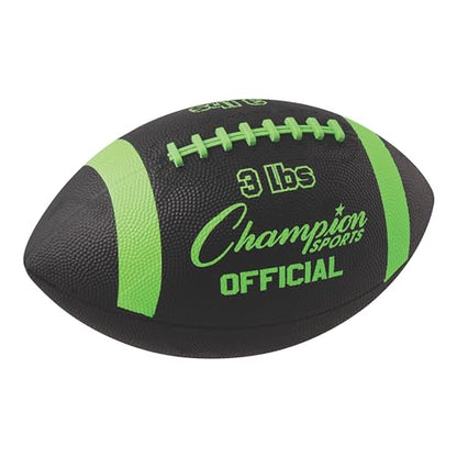 Champion Sports Weighted Football - color: Black/Neon, size: 3-Pound