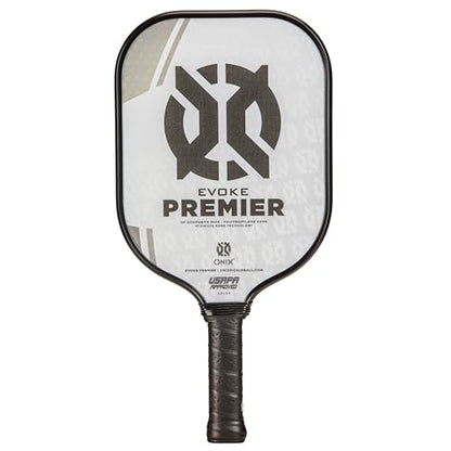 Onix Evoke Premier Professional Tournament Pickleball Paddle Composite Face Impact Paddle Shape - color: White, size: Medium, style: 14mm