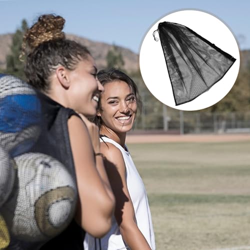 balacoo Heavy Strength Ball Mesh Bag Large Capacity Drawstring Basketball Soccer Volleyball Storage Carrier with Single Shoulder Strap for Outdoor Team Activities