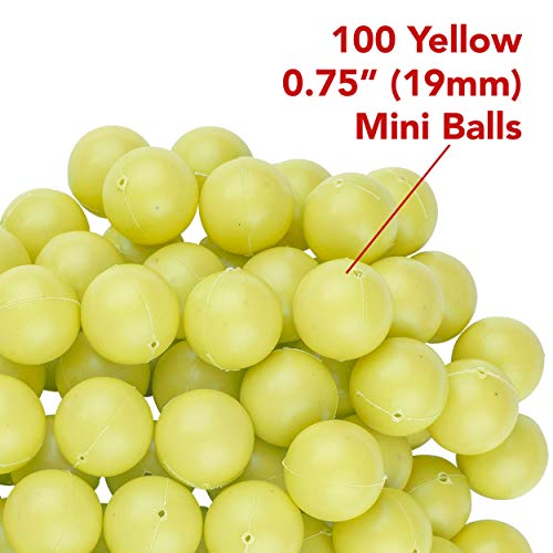 Fairly Odd Novelties 3/4" Mini Ping Pong/Table Tennis/Beer Pong Round Balls (100 Pack), 19mm, Yellow - color: Yellow