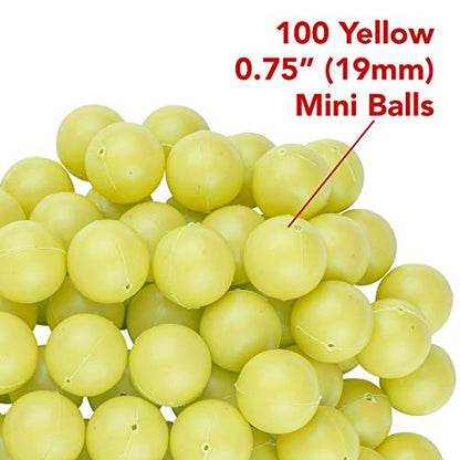 Fairly Odd Novelties 3/4" Mini Ping Pong/Table Tennis/Beer Pong Round Balls (100 Pack), 19mm, Yellow - color: Yellow