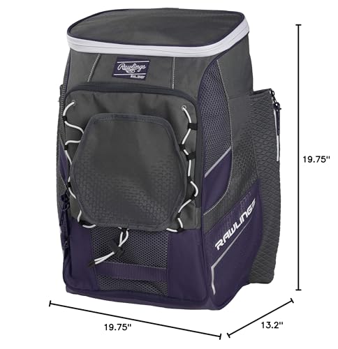 Rawlings | IMPULSE Backpack Equipment Bag | Baseball/Softball | Multiple Styles - color: Purple