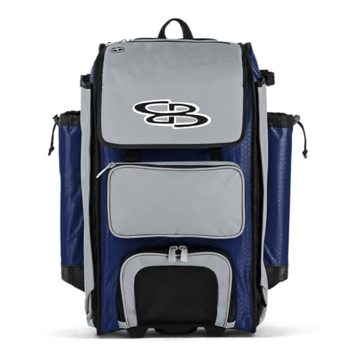 Boombah Catchers Superpack Hybrid Rolling Bat Bag - Multiple Colors - Wheeled & Backpack Version - color: Royal Blue/Gray_C23