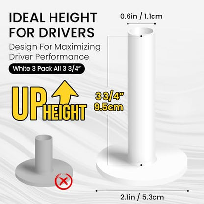 Amy Sport Golf Rubber Tees Ultra Long Size 3 3/4" Value 3 Pack, Adjustable Length Tee Holder for Driving Range Durable Practice Mat, Golf Accessories for Indoor Outdoor Backyard