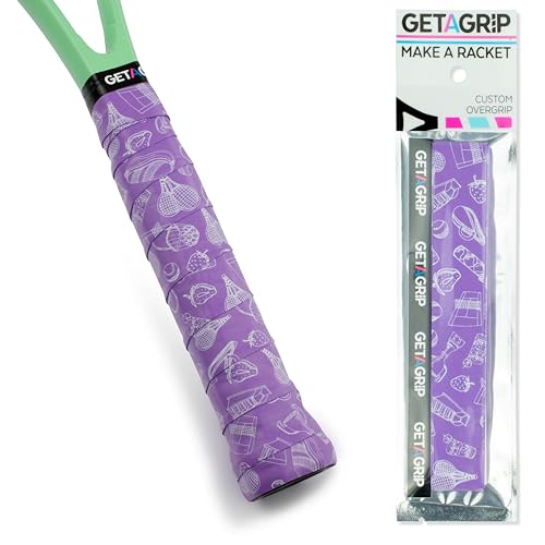 Get A Grip Racket Overgrips – Anti-Slip Tennis Grip Wrap, Sweat Absorbent & Quick-Dry Handle Tape for Tennis, Padel & Pickleball - color: Ready? Play., size: 1 Grip