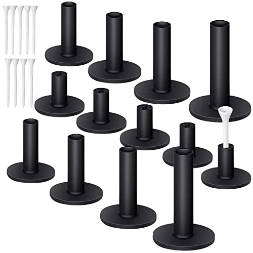 Sosation 23 Pieces Rubber Golf Tees Set Tees Holders for Driving Range Mats Value Rubber Ball Seat for Golf Hitting Mats and Indoor Outdoor Training Mixed Size 1.5 2.3 2.7 3.1 3.5 Inch - color: Black
