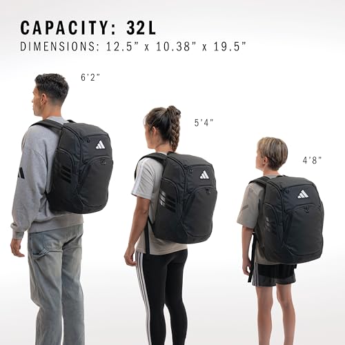 adidas Select Basketball Backpack for Practice, Gym and Travel, 32L - color: Black/Pure Teal Green