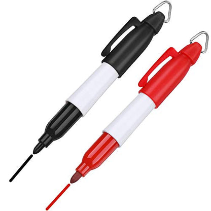 WILLBOND 2 Pieces Golf Ball Line Marker Tool Marking Alignment Putting Tool and 2 Pieces Golf Ball Marker Pen, 4 Pcs Totally