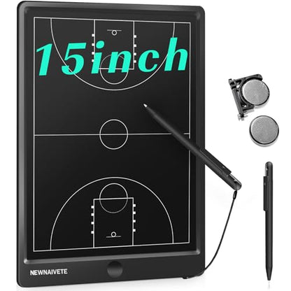 Electronic Basketball Coach Board - Premium Tactical Marker Board with Large LCD Screen and Stylus Pen, Digital Rechargeable Basketball Training Equipment for Coach and Game Plan - color: Blue