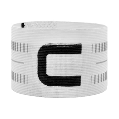 Captain Armband, Unisex C Captain Armbands Soccer Football Player Captain's Arm Bands Sport Team Training for Youth and Adult - color: White, size: 1pcs