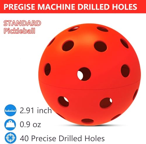 6 Pack Sports Outdoor Pickleballs - 40 Pickleball Balls - USA Pickleball Balls (USAPA) Approved - Official US Open Ball - color: Red, style: 24 - Pack