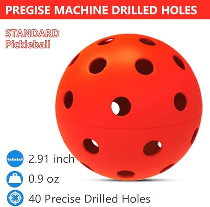 6 Pack Sports Outdoor Pickleballs - 40 Pickleball Balls - USA Pickleball Balls (USAPA) Approved - Official US Open Ball - color: Red, style: 24 - Pack