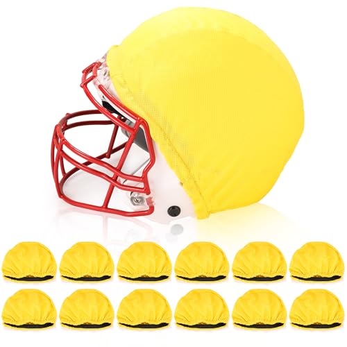 Football Helmet Covers Scrimmage Caps-Perfect for Football, Hockey, and Lacrosse Practice Sessions.The Fabric is Elastic& Bright Colors for Team Identification - color: Yellow-12pcs