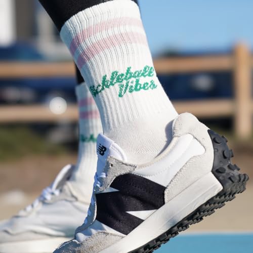SOLE SQUAD Pickleball Socks for Women and Men – Great Pickleball Gifts and Accessories For Women - Pickleball Outfit - color: Pink Green