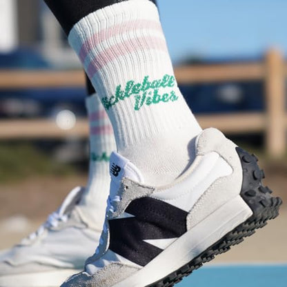 SOLE SQUAD Pickleball Socks for Women and Men – Great Pickleball Gifts and Accessories For Women - Pickleball Outfit - color: Pink Green