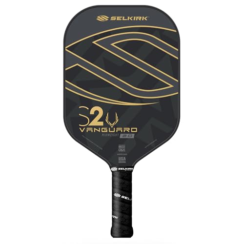 Selkirk Sport Vanguard Hybrid Pickleball Paddle | Carbon Fiber Pickleball Paddle with a Polypropylene X5 Core | Pickleball Rackets - color: Regal, size: S2 (Largest Sweetspot)
