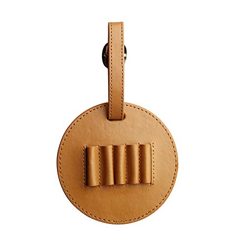 Myartte Golf Tee Holder with Wood Golf Tees Value 1 Set Golf Tee Holder for Bag Belt, Luxury Leather Gift for Golfer Men Women - color: brown