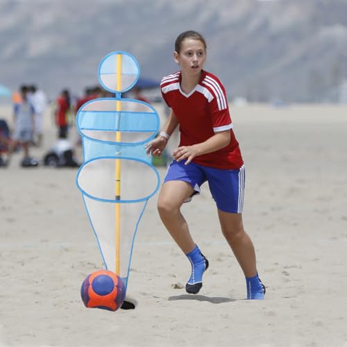 TNZMART Football Dummies Free-Kick Training Mannequin Portable Defender Practice Dummy Soccer Agility Poles with Mesh Dummy - color: 4.9 FT