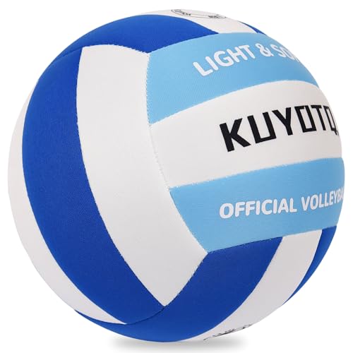 KUYOTQ Soft Indoor Volleyball for Indoor Practice Super Soft and Light Safe Sport Gear Fabric Volleyball for Kids Youth Adult Beginners, Perfect for House Yard Training Games