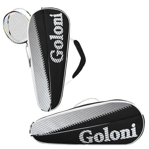 Goloni | 3 Racquet Tennis Bag, for Professional or Beginner Tennis Players, Rackets Cover Bag with Protective Pad & Lightweight | Unisex Design for Men, Women, Youth and Adults - color: White