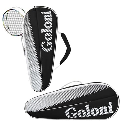 Goloni | 3 Racquet Tennis Bag, for Professional or Beginner Tennis Players, Rackets Cover Bag with Protective Pad & Lightweight | Unisex Design for Men, Women, Youth and Adults - color: White