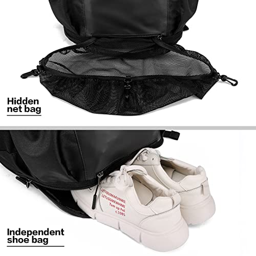 Baseball Backpack Equipment Bag for Adult with 2/4 Bat Holder & Fence Hook Lightweight Mens Softball Bag with Shoes Compartment Coaches Catchers Team Baseball Gear Bags Youth Boys - color: 1 Black