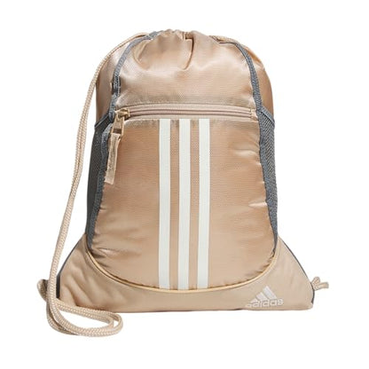 adidas Alliance Sackpack – Drawstring Backpack for Sports, Small Gym Bag - color: Magic Beige/Off White/2