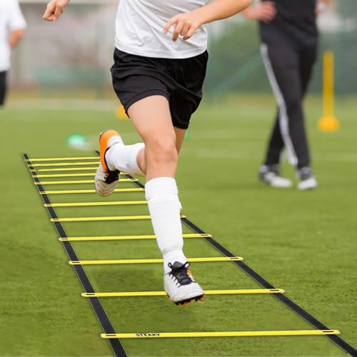 Agility Ladder with Carry Bag, Football Training Equipment & Speed Ladder for Soccer, Basketball – Agility Training Equipment for Footwork Drills