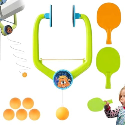 Door Pong Game for Kids, Door Ping Pong Game Over The Door, 2026 Hanging Table Tennis Trainer Portable Set, Adjustable Hanging Table Tennis Trainer, Trainer 6 Balls,Racket