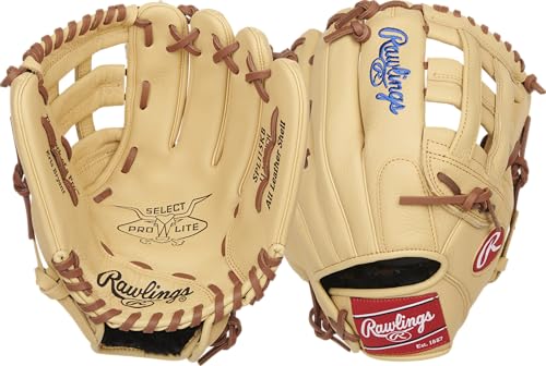 Rawlings | Select PRO LITE Youth Baseball Glove | Pro Player Models | Sizes 10.5" - 12.25" | Multiple Styles - color: Kris Bryant | Camel, size: 11.5" | Utility