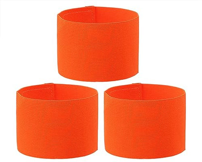 ONLYKXY 3PCS Captain Armbands 7x32.5CM/2.75x12.79inch Adjustable Leader Armband Team Sport Armband for Soccer Basketball Volleyball School Team Competition Coach Players Wrist Arm Bands - color: Orange
