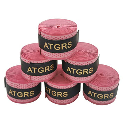 Tennis Grip Tennis Racket Grip Tape Absorbent Anti-Slip Tennis Overgrip for Tennis Badminton Pickleball Racquet Handle Overgrips and Overwraps, Embossed Surface - color: 6 Coupled Pink Grips