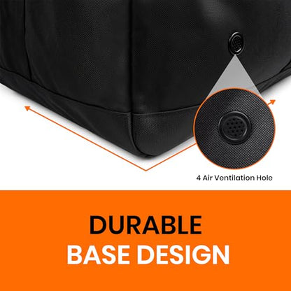 Fitdom 132L 36" Heavy Duty Extra Large Sports Gym Equipment Travel Duffel Bag W/Adjustable Shoulder & Compression Straps. Perfect for Soccer Baseball Basketball Hockey Football Team Coaches & More - color: Black