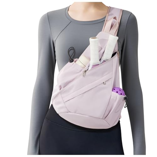 Pickleball Bag for Women Men, Crossbody Sling Bags Pickleball Paddle Bag Should Chest Bags Backpack - color: Purple
