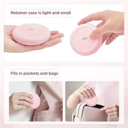 2 Pack Retainer Case Ultra-slim Aligner Case with Vent Holes Removable Inner Tray Silicone for Easy Cleaning (2Pack Pink Purple) - color: 2Pack Pink Purple