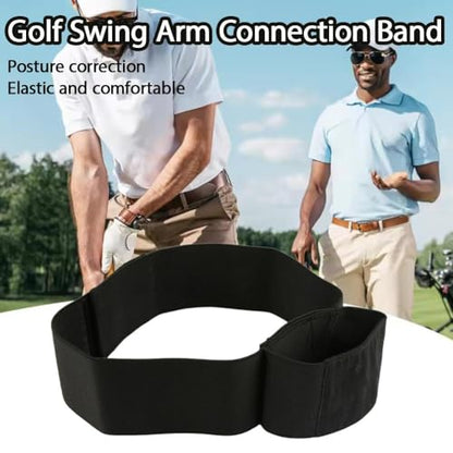 TRS Slider Golf Training Aid - Adjustable Golf Swing Correcting Arm Band for Connection & Stability - Premium Nylon Elastic Swing Trainer for Beginners, Men & Women