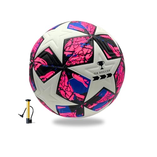 Soccer Ball Size 4. GX Soccer Champions Soccer Ball. Professional Grade PU Durable Material. - size: Size 5
