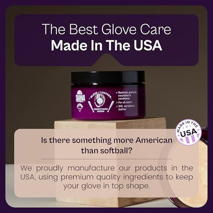 SARNA BASEBALL Glove Conditioner, Cream, 4 Oz – Break in Faster, Keep Leather Maintained – Glove Conditioner for Mitts & Softball Gear Made in USA - size: 4oz Softball