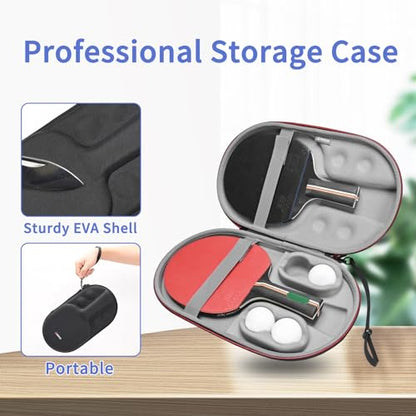 RLSOCO Table Tennis Paddle Case,Carrying Case for Ping Pong Paddles/Table Tennis Paddles/Hexagon Racquet Cyber Shape, Fits for 2 Paddles and 4 Balls (Bag Only)