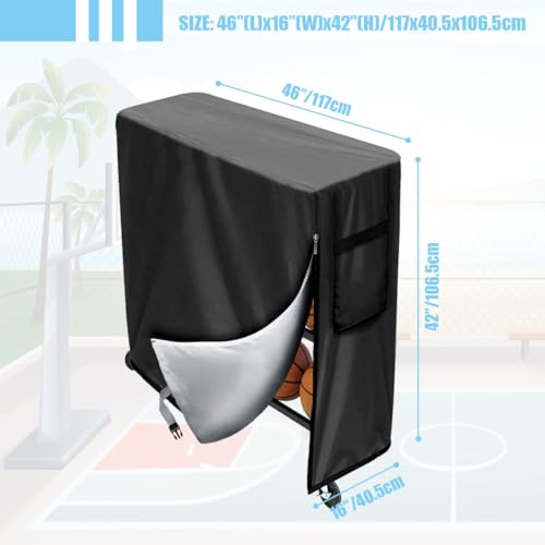 Basketball Rack Cover Garage Ball Storage Rack Cover Waterproof Sports Equipment Organizer Cover Dustproof Outdoor Indoor Ball Storage Rack Cover